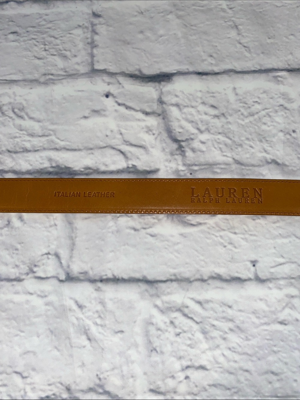 Lauren Ralph Lauren Croc-Embossed Leather Belt with Gold Buckle Tan Size L - Picture 5 of 13